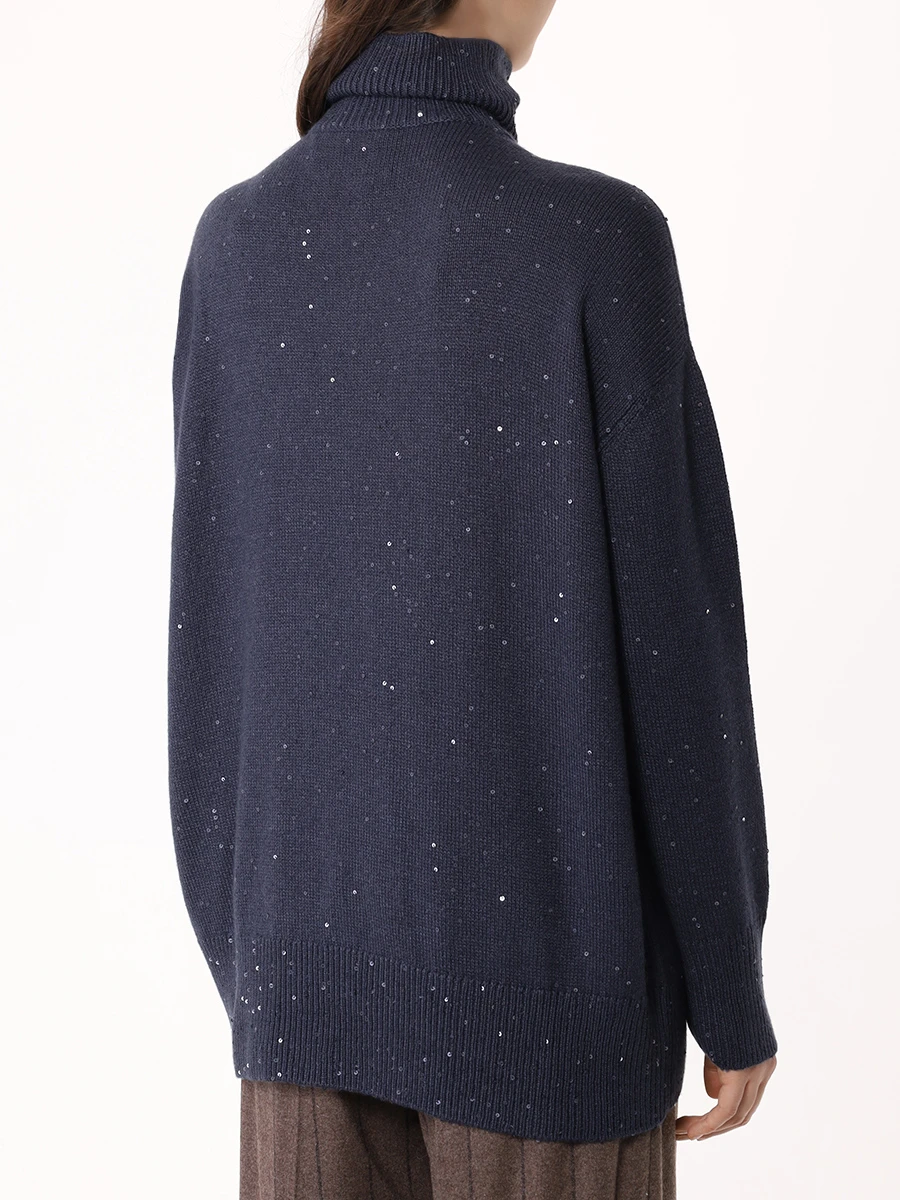 Свитер кашемировый BRUNELLO CUCINELLI M73539914 CJ786 Темно- Синий  Фото 3