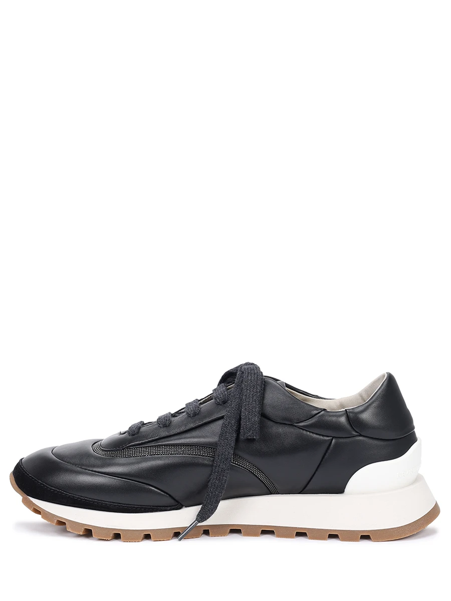 Кроссовки кожаные BRUNELLO CUCINELLI MZSKG2781P C101 Черный  Фото 3