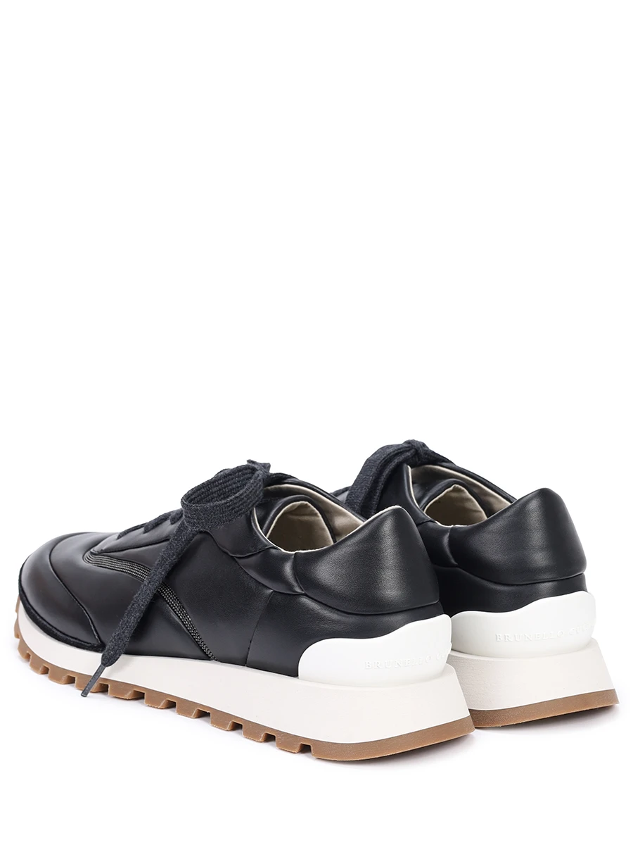 Кроссовки кожаные BRUNELLO CUCINELLI MZSKG2781P C101 Черный  Фото 4