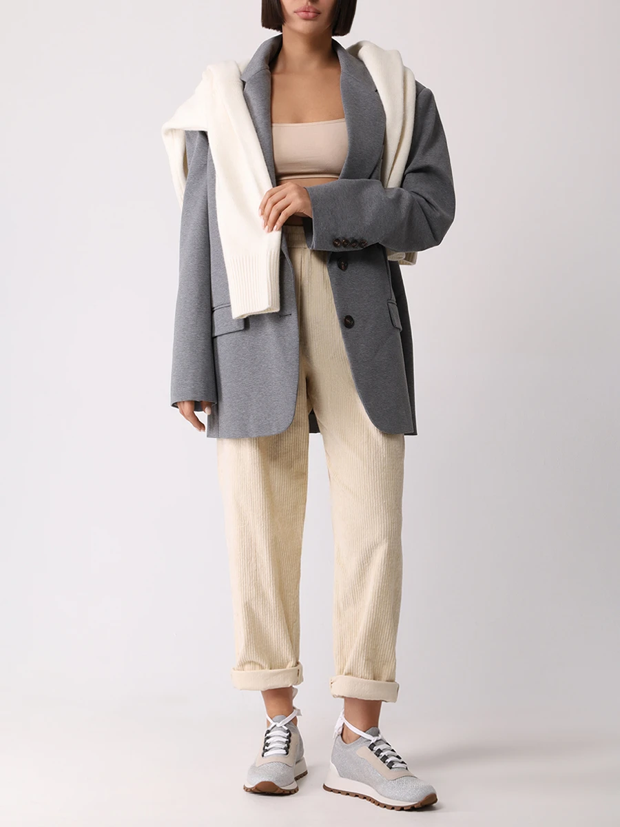 Брюки вельветовые BRUNELLO CUCINELLI MD574P8773 C1934 Бежевый  Фото 2