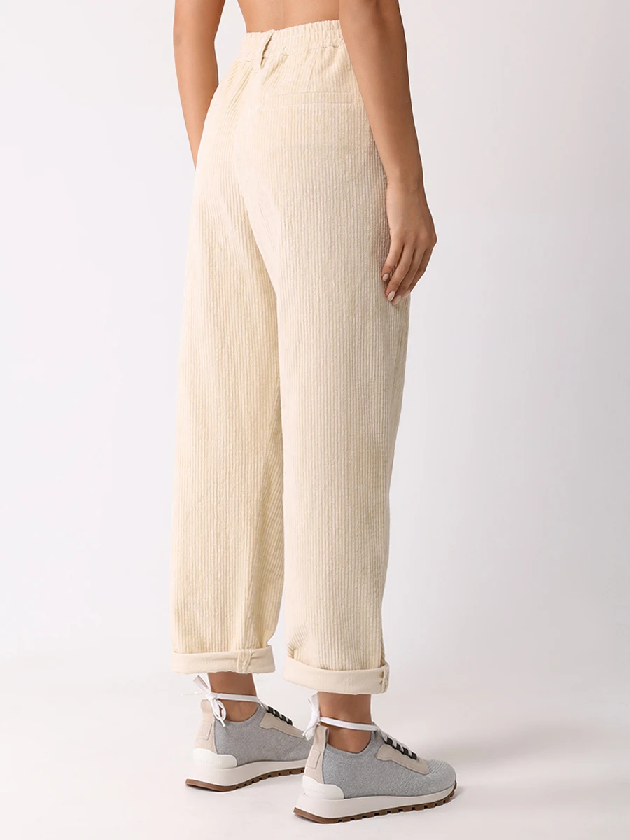 Брюки вельветовые BRUNELLO CUCINELLI MD574P8773 C1934 Бежевый  Фото 3