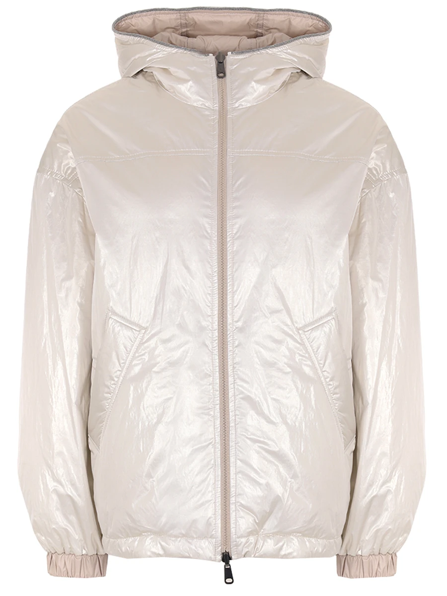 Пуховик двусторонний BRUNELLO CUCINELLI ML1597861 C130 Серебряный 