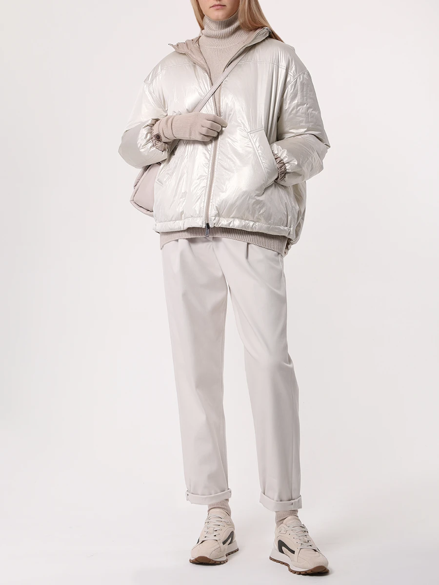 Пуховик двусторонний BRUNELLO CUCINELLI ML1597861 C130 Серебряный  Фото 2