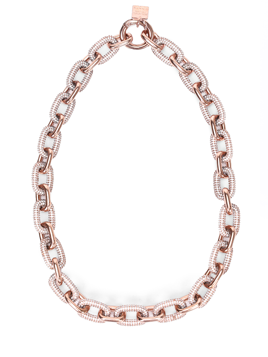 

Колье с кристаллами, Розовый, 17786/BRW/CRI