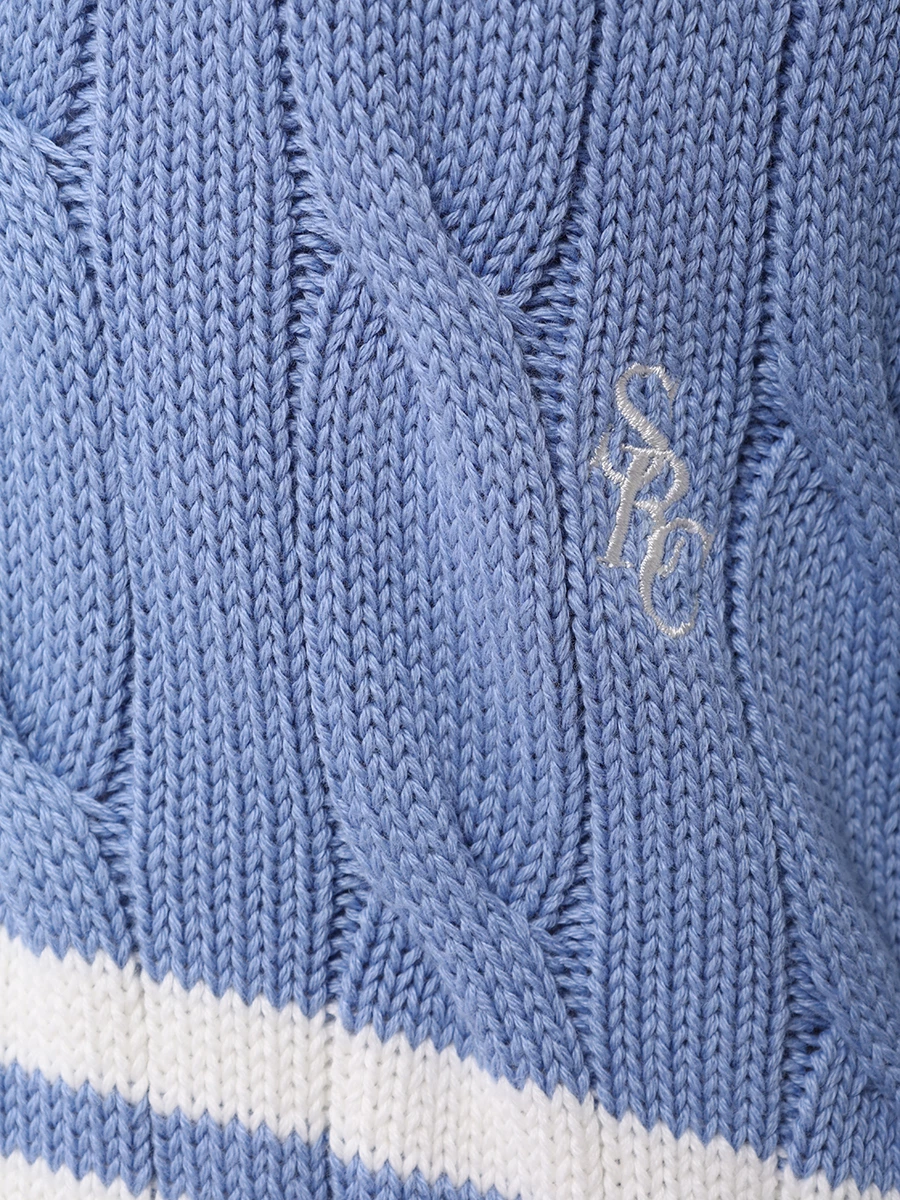 Пуловер хлопковый SPORTY & RICH WS011S41SS/104 Голубой  Фото 6