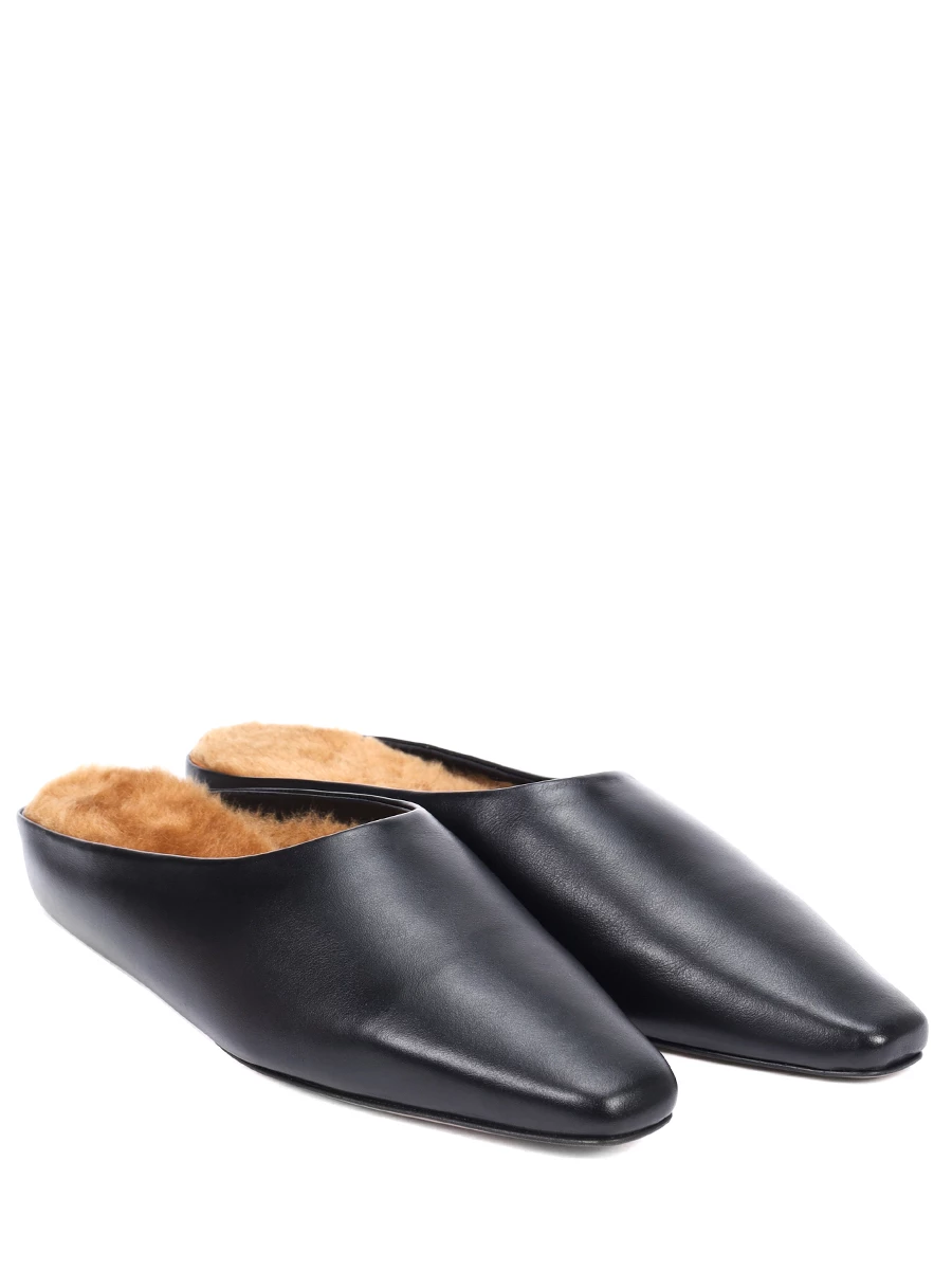 

Мюли кожаные на меху, Черный, 00264A01 ALBA