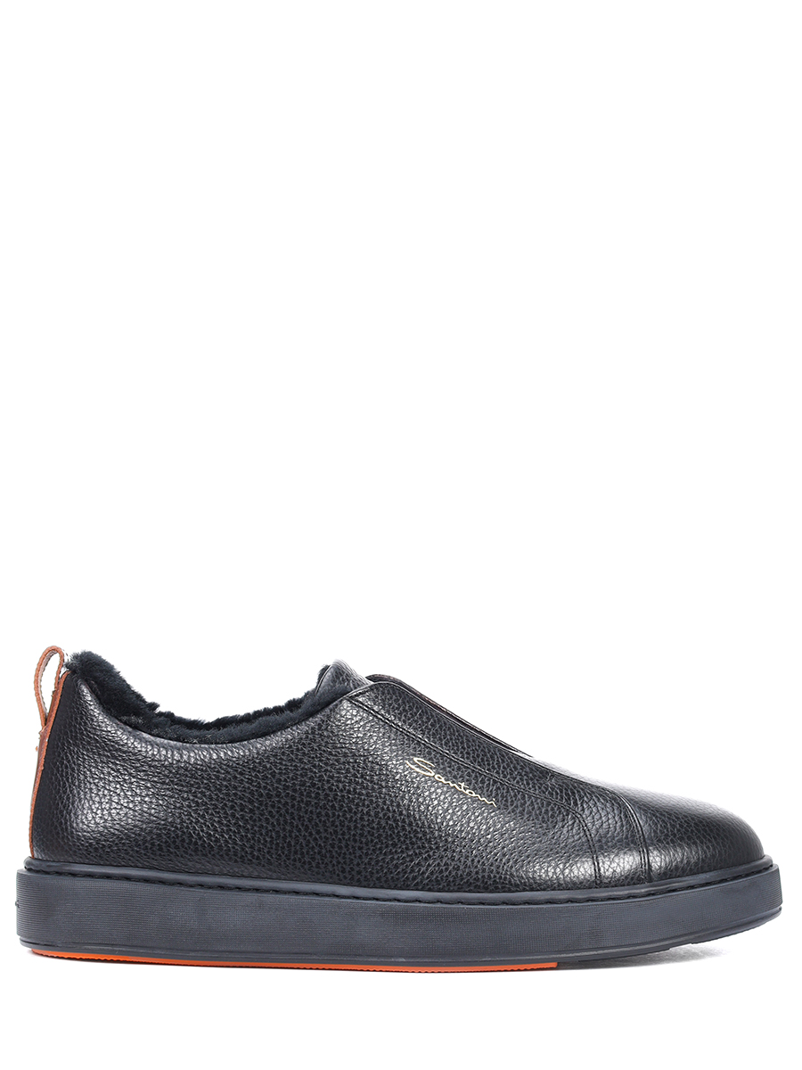 Кеды кожаные на меху Santoni