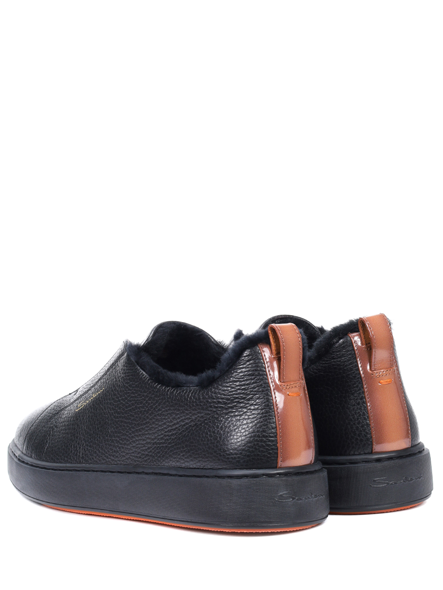 Кеды кожаные на меху SANTONI MBCG21995NEAPLLDN01 Черный  Фото 4