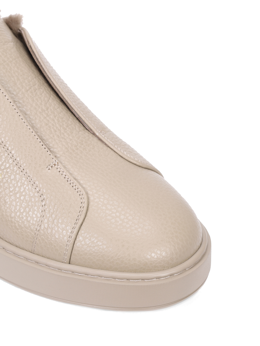 Кеды кожаные на меху SANTONI MBCG21995TARPLLDM45 Бежевый  Фото 5