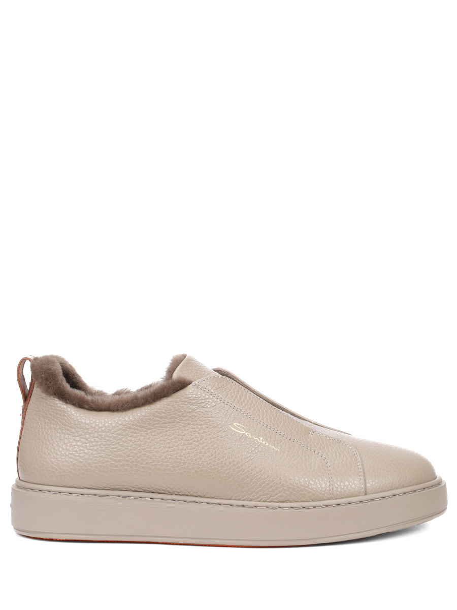 Кеды кожаные на меху SANTONI MBCG21995TARPLLDM45 Бежевый 