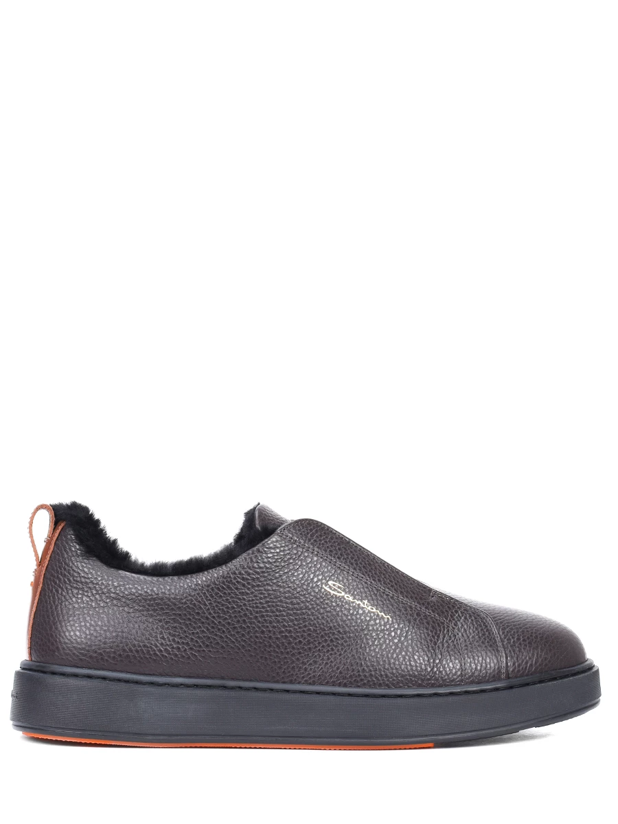 Кеды кожаные на меху SANTONI MBCG21995NEAPLLDT50 Коричневый 