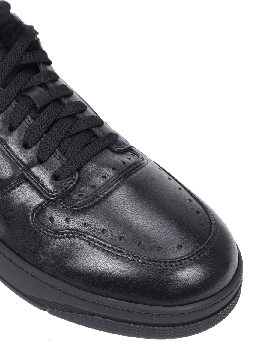 Кеды кожаные на меху SANTONI MBSG22015NERPESSN01 Черный  Фото 5