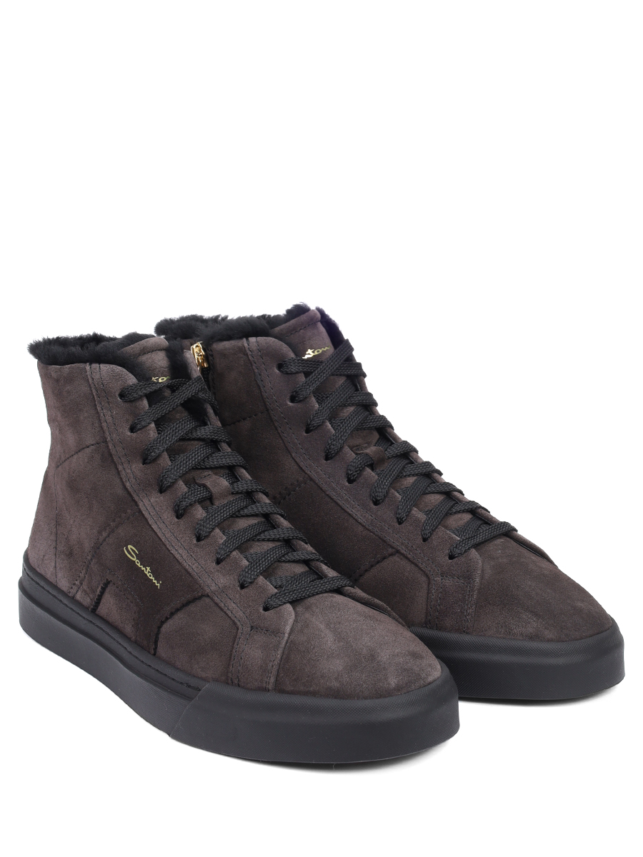 Кеды замшевые на меху SANTONI MBGG21933NEOPSEYG76 Коричневый  Фото 2