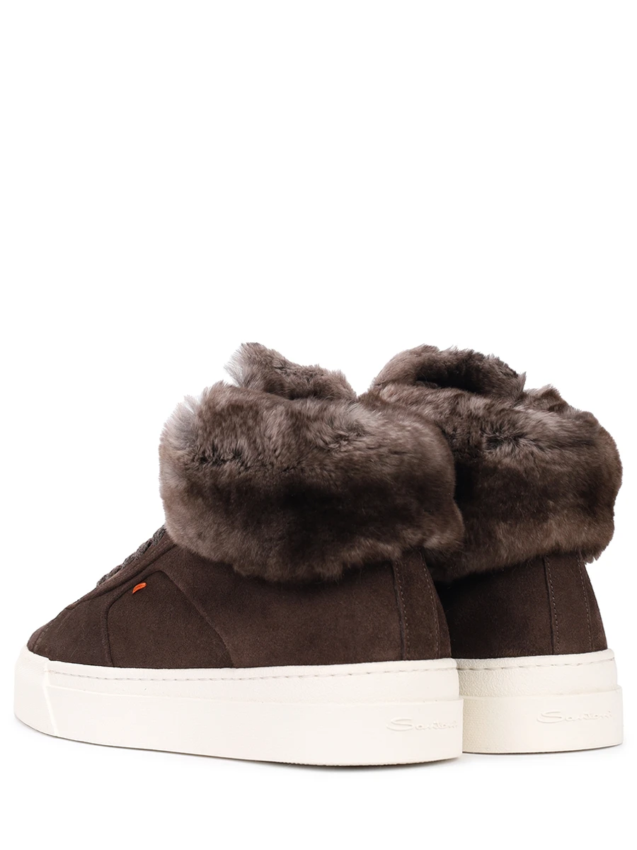Кеды замшевые на меху SANTONI WBGG60951PNNPRXLT50 Коричневый  Фото 4