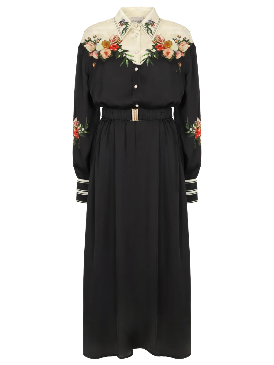 Платье из вискозы SO BEAUTIFUL & WILD 020-007 Черный 