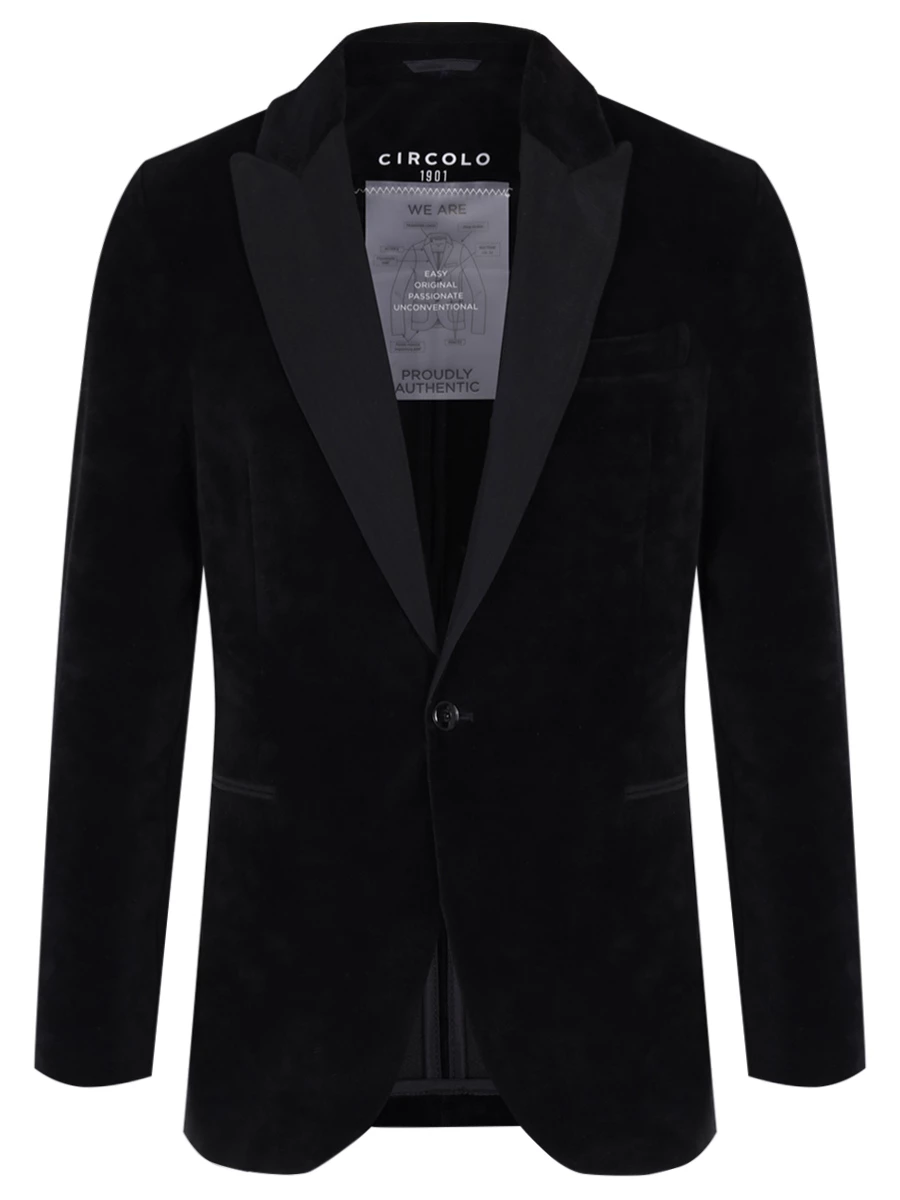 Пиджак хлопковый CIRCOLO 1901 CN4491/007/GIACCA VELLUTO/NERO PIENO Черный 