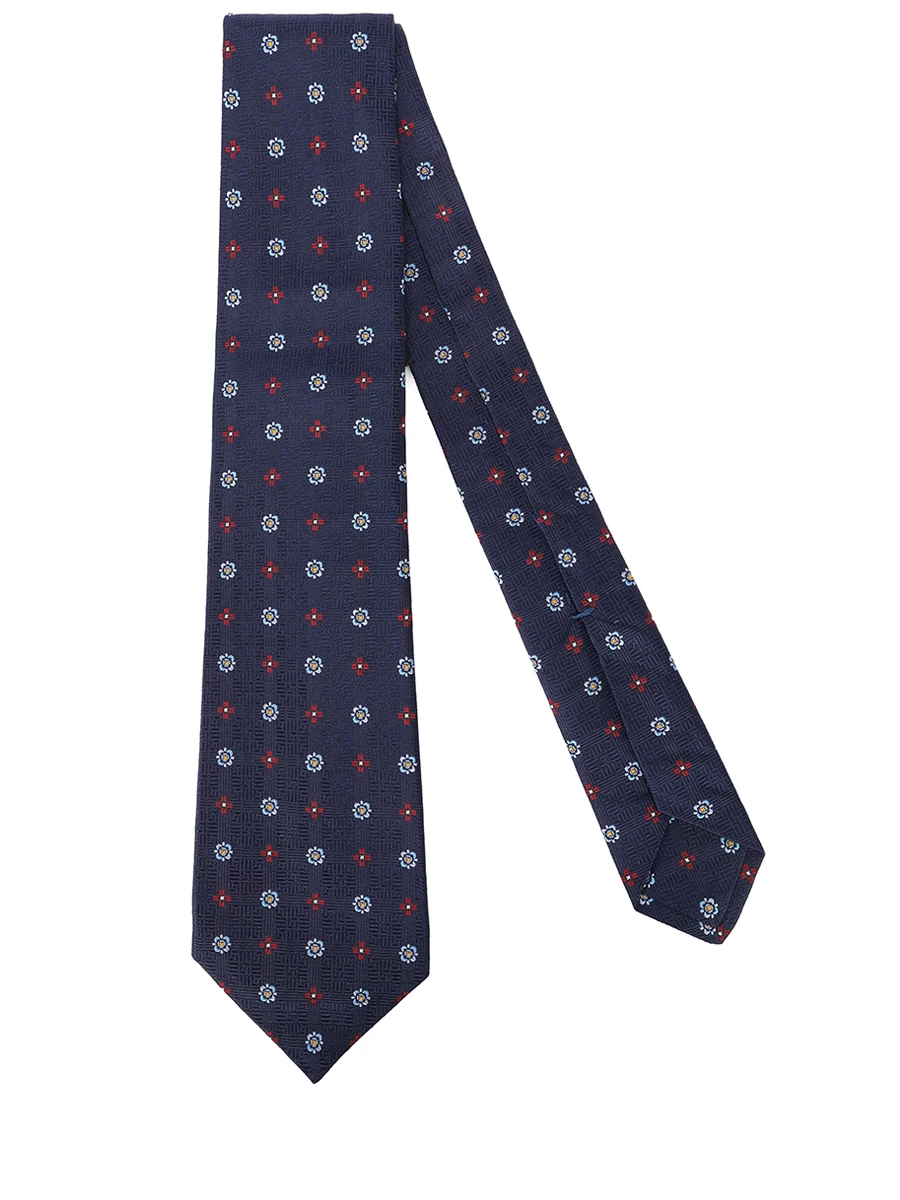 Галстук шелковый KITON UCRVKPC02L0203000 Узор Синий  Фото 2