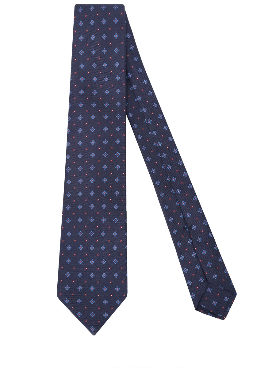 Галстук шелковый KITON UCRVKPC02L6102000 Узор Темно Синий  Фото 2