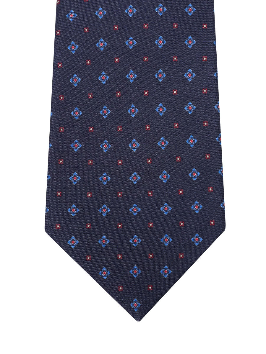Галстук шелковый KITON UCRVKPC02L6102000 Узор Темно Синий  Фото 3