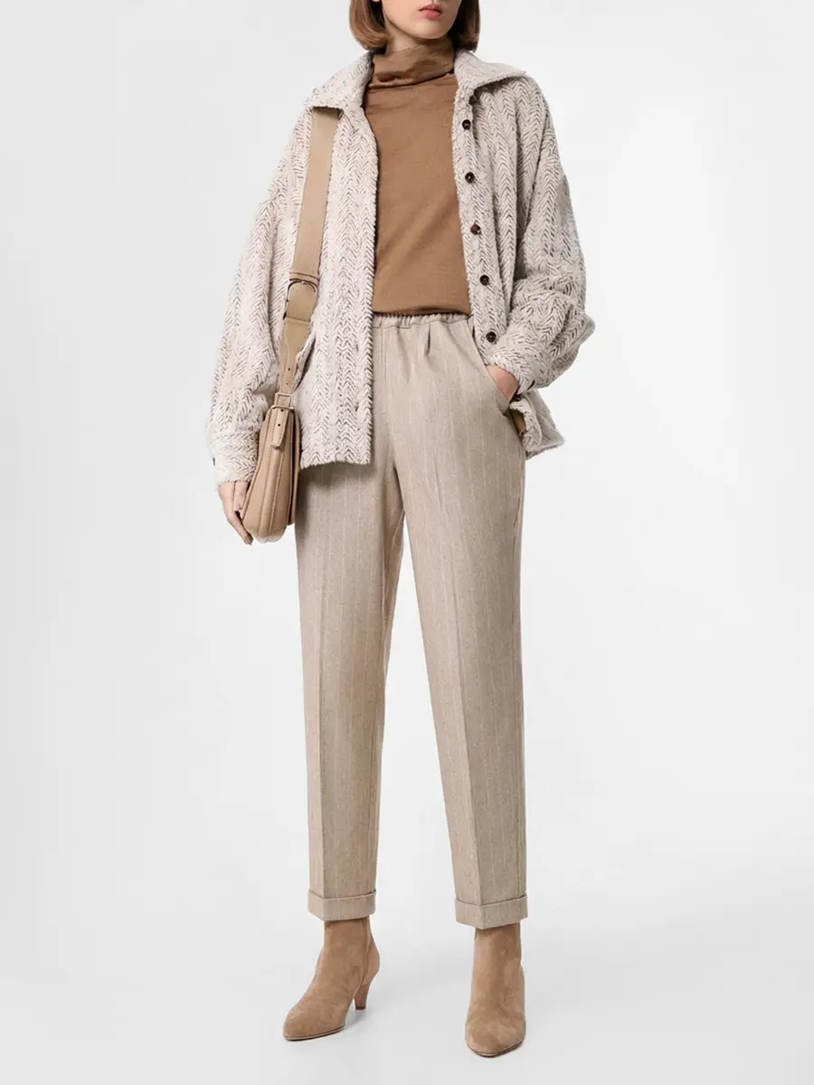 

Брюки шерстяные, Бежевый, D37102K0554C02000