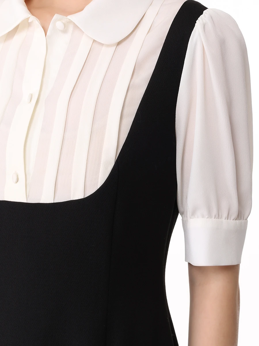 

Платье комбинированное, Черный, SS243598M/BLK