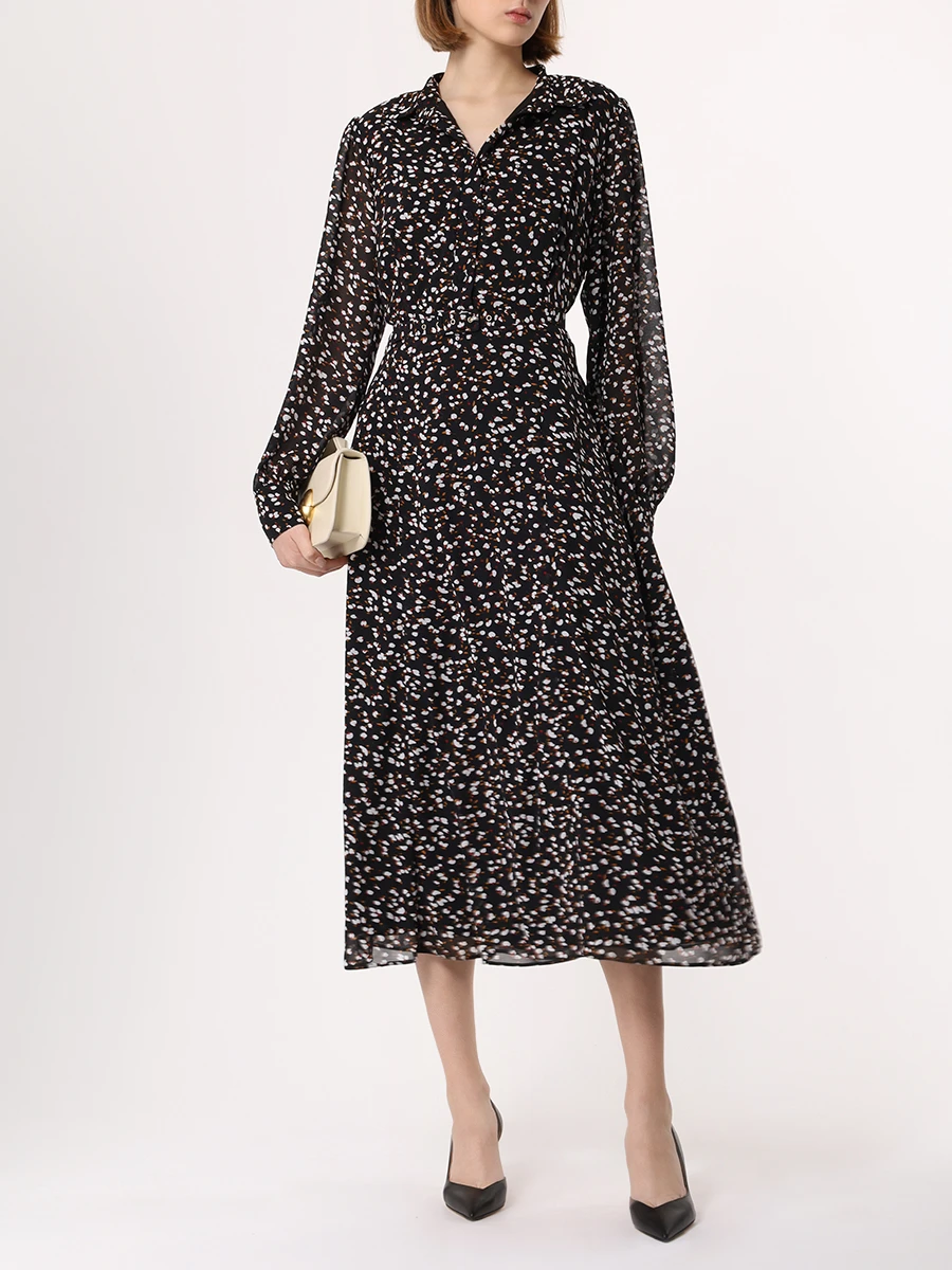 Платье шифоновое ROSEVILLE SS243610P/BLKFL Черный  Фото 2