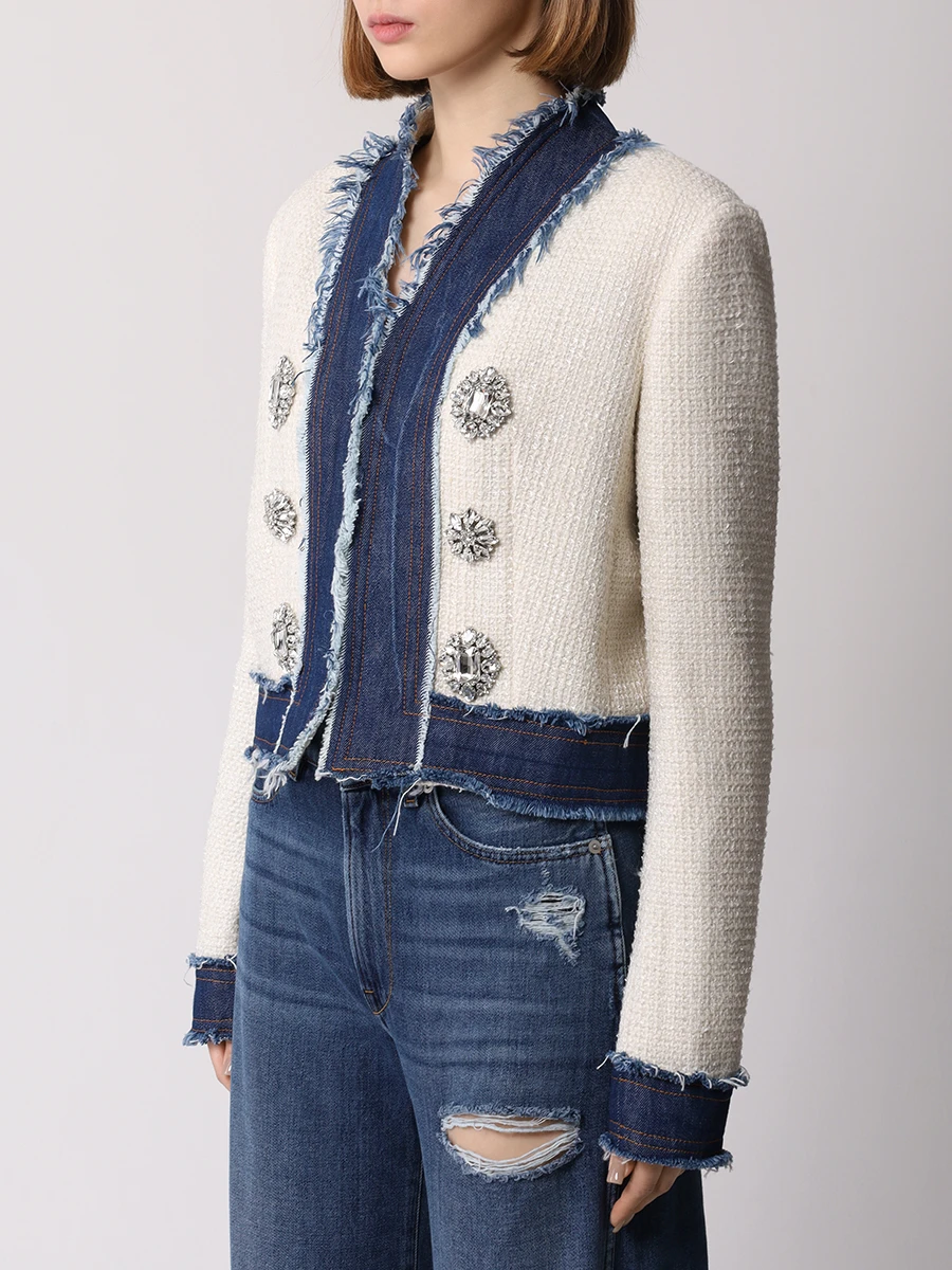 Жакет с денимом PHILIPP PLEIN WRB1362/01 Синий  Фото 4