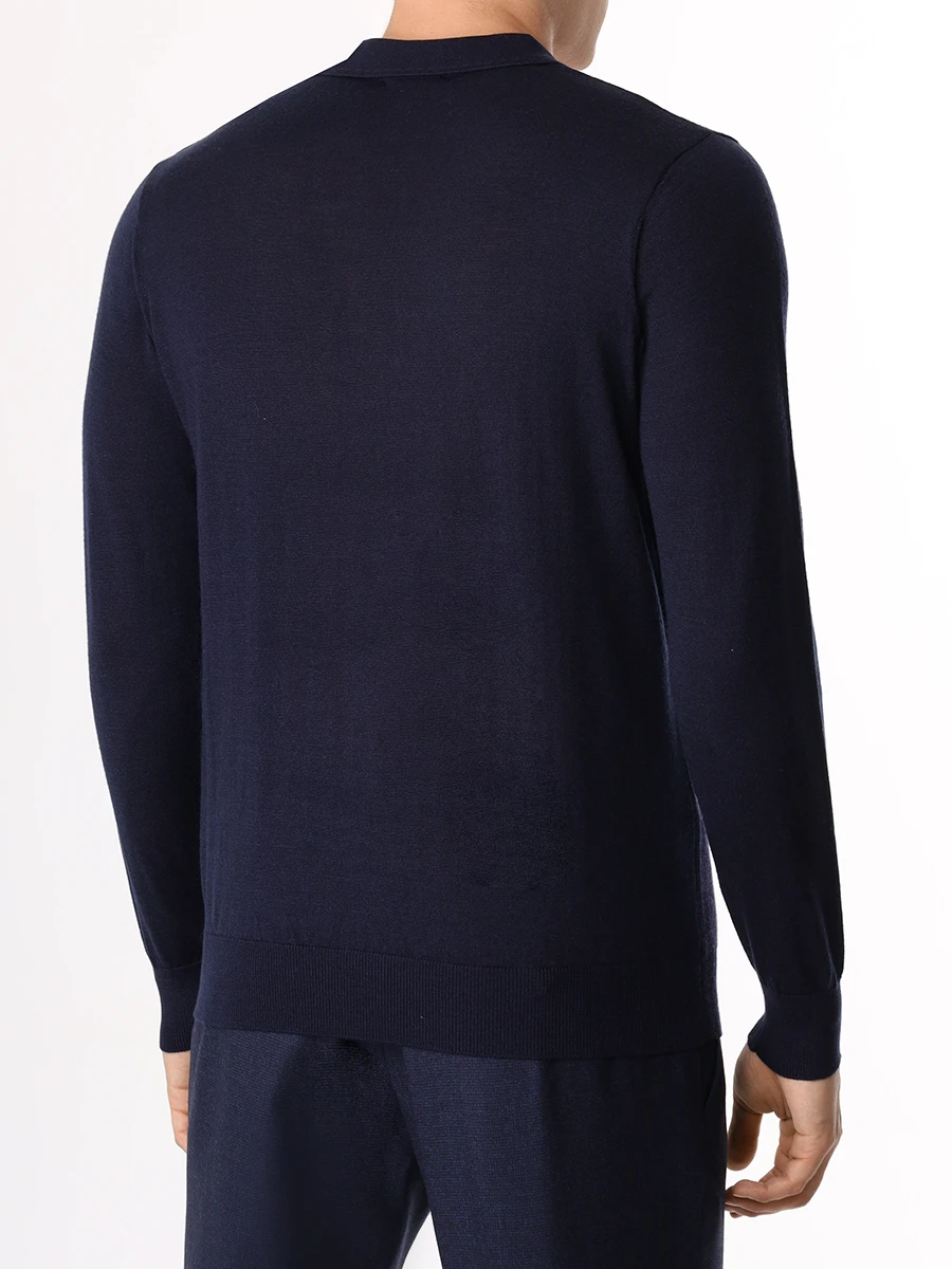 Поло из тенселя и шерсти CUDGI CFK 25-32 Синий  Фото 3