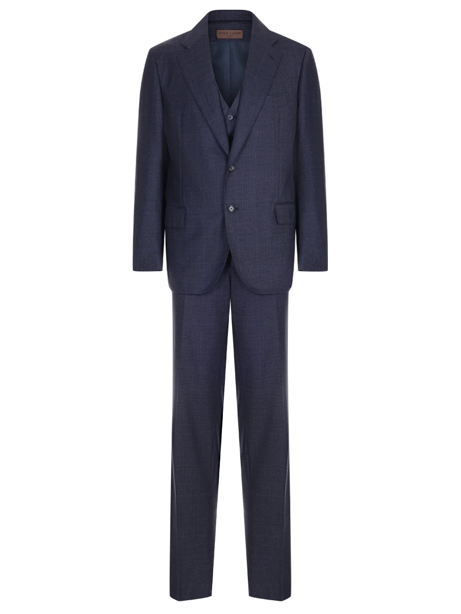 Костюм-тройка шерстяной STILE LATINO AUFAUSTO20PAB2GIOVE AW12437 Синий 