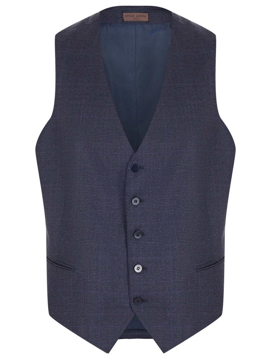 Костюм-тройка шерстяной STILE LATINO AUFAUSTO20PAB2GIOVE AW12437 Синий  Фото 6