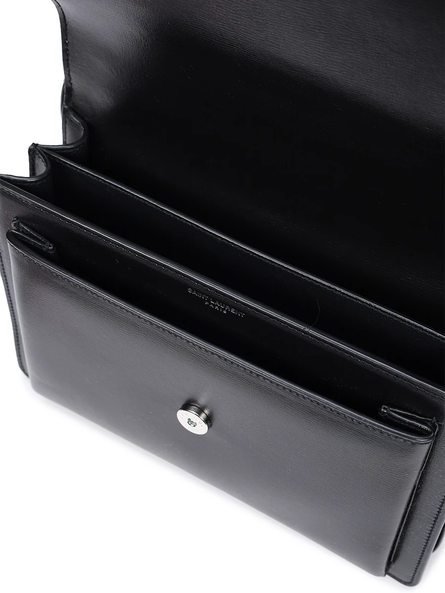 Сумка кожаная Sunset SAINT LAURENT 442906 D420N 1000 Черный  Фото 4