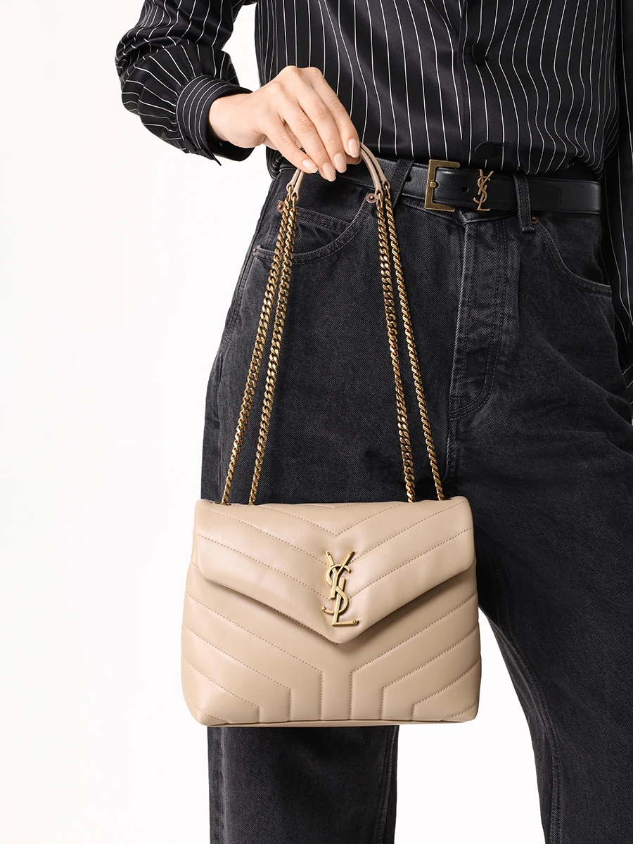 Сумка кожаная Monogram Loulou SAINT LAURENT 494699-DV727-2721 Бежевый  Фото 2