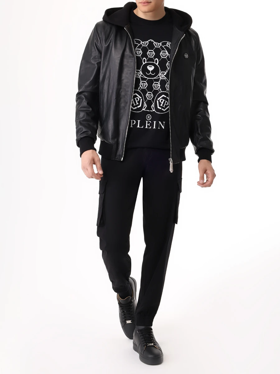 Куртка кожаная PHILIPP PLEIN MLB1899/02 Черный  Фото 2