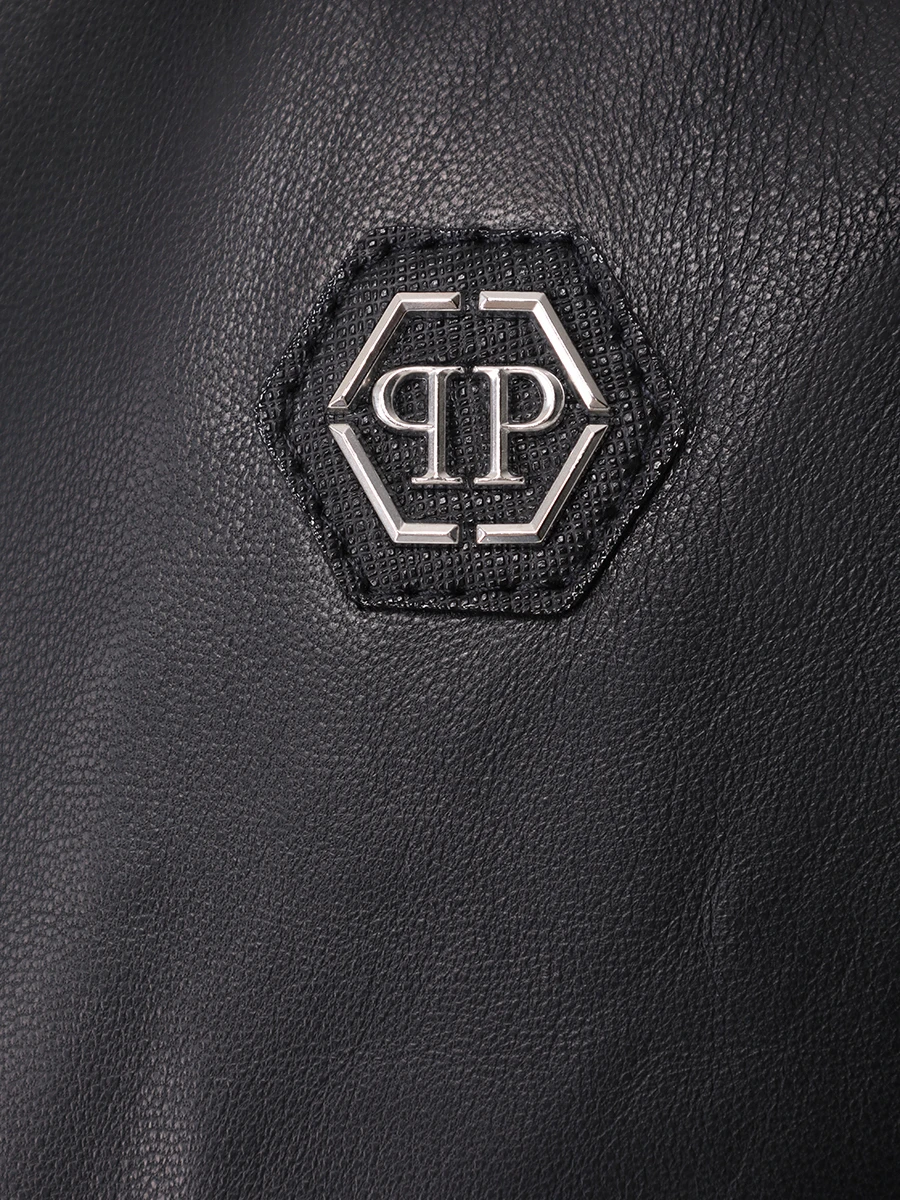 Куртка кожаная PHILIPP PLEIN MLB1899/02 Черный  Фото 6
