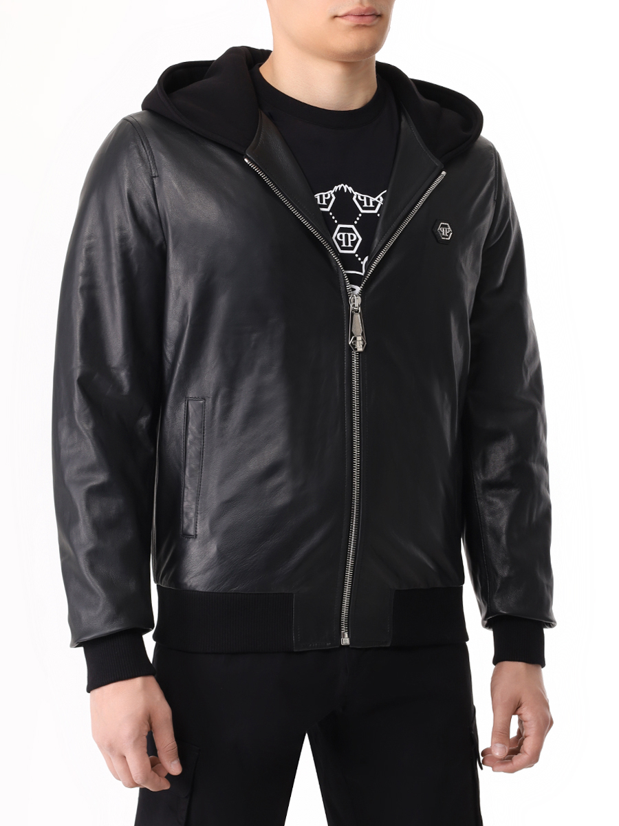 Куртка кожаная PHILIPP PLEIN MLB1899/02 Черный  Фото 4