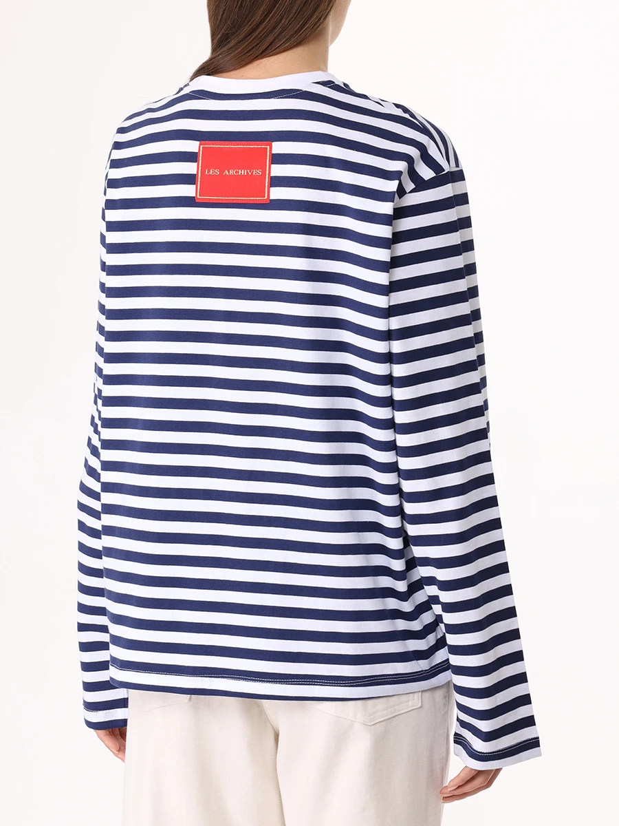 Лонгслив хлопковый LES ARCHIVES LA_1035FW24/25 Синий  Фото 3