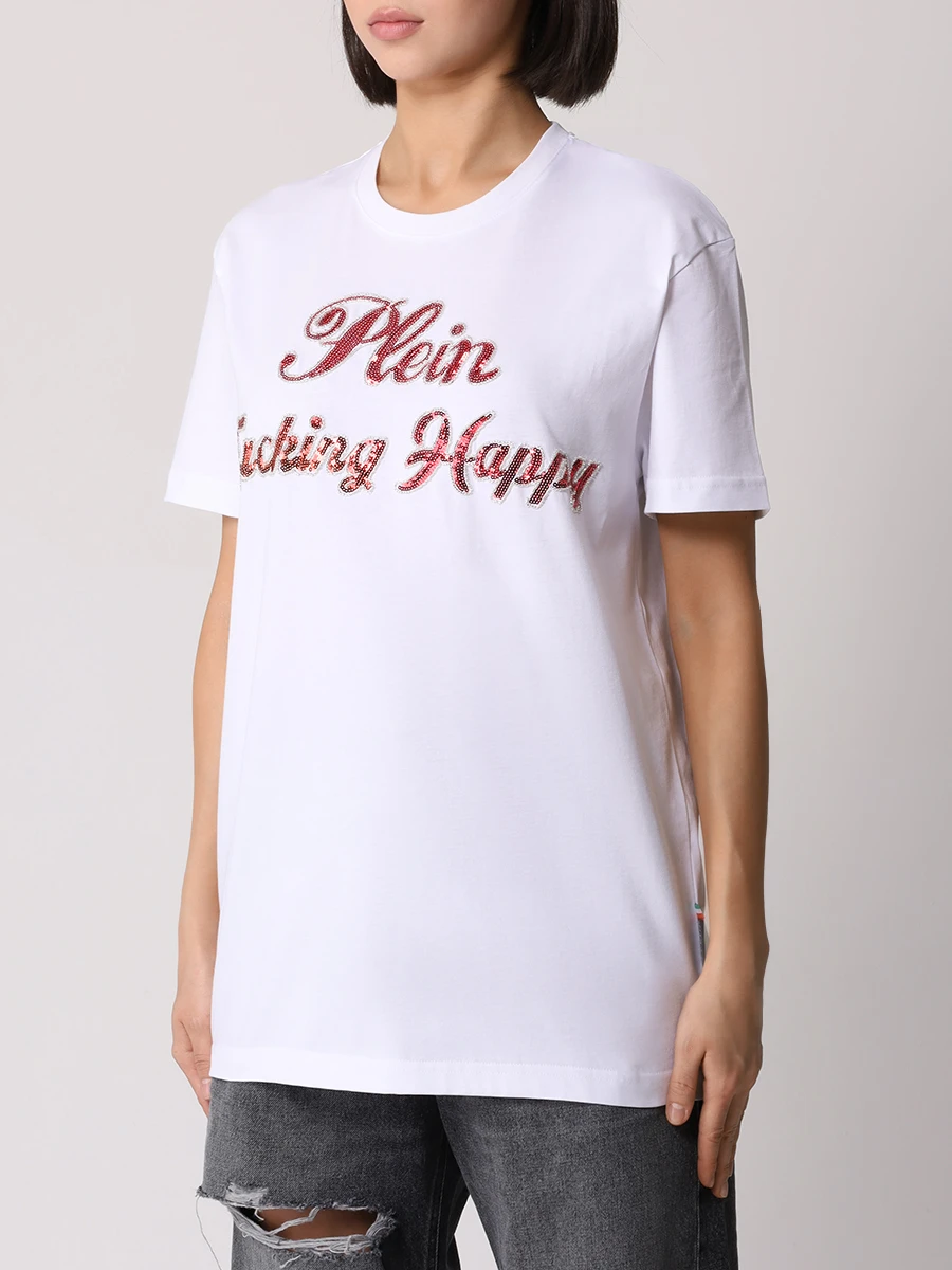 Футболка хлопковая PHILIPP PLEIN WTK3495/01 Белый  Фото 4
