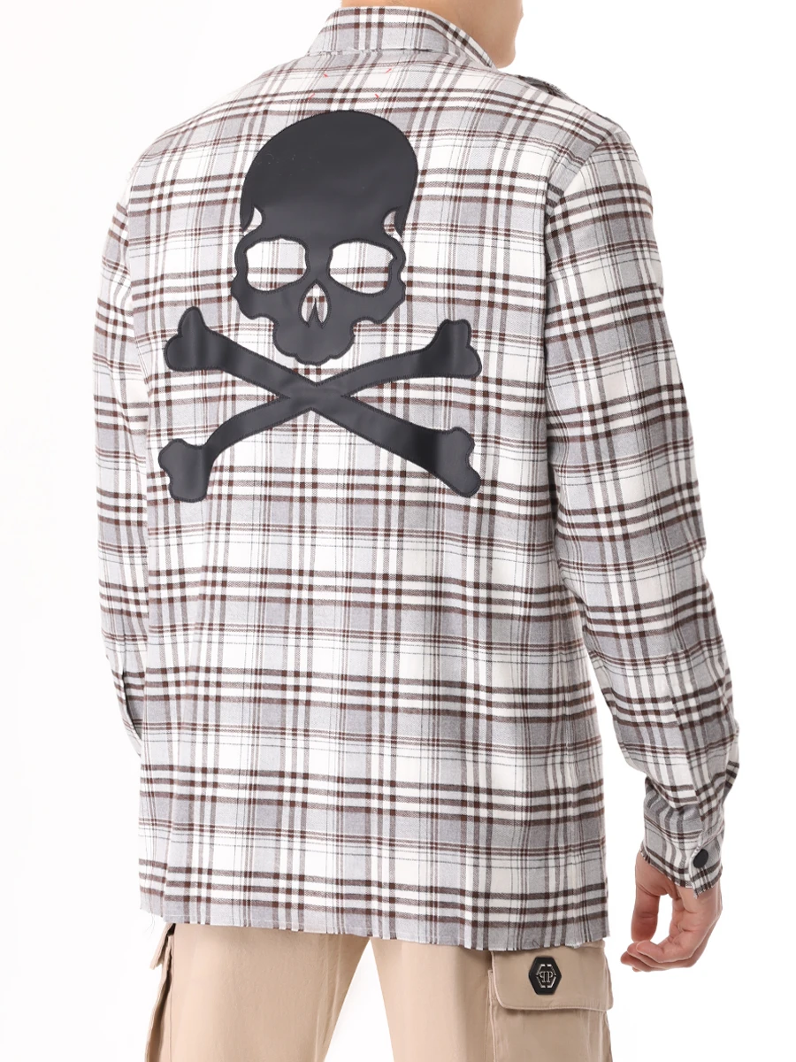 Рубашка Regular Fit хлопковая PHILIPP PLEIN MRP2208/06 Бежевый  Фото 3