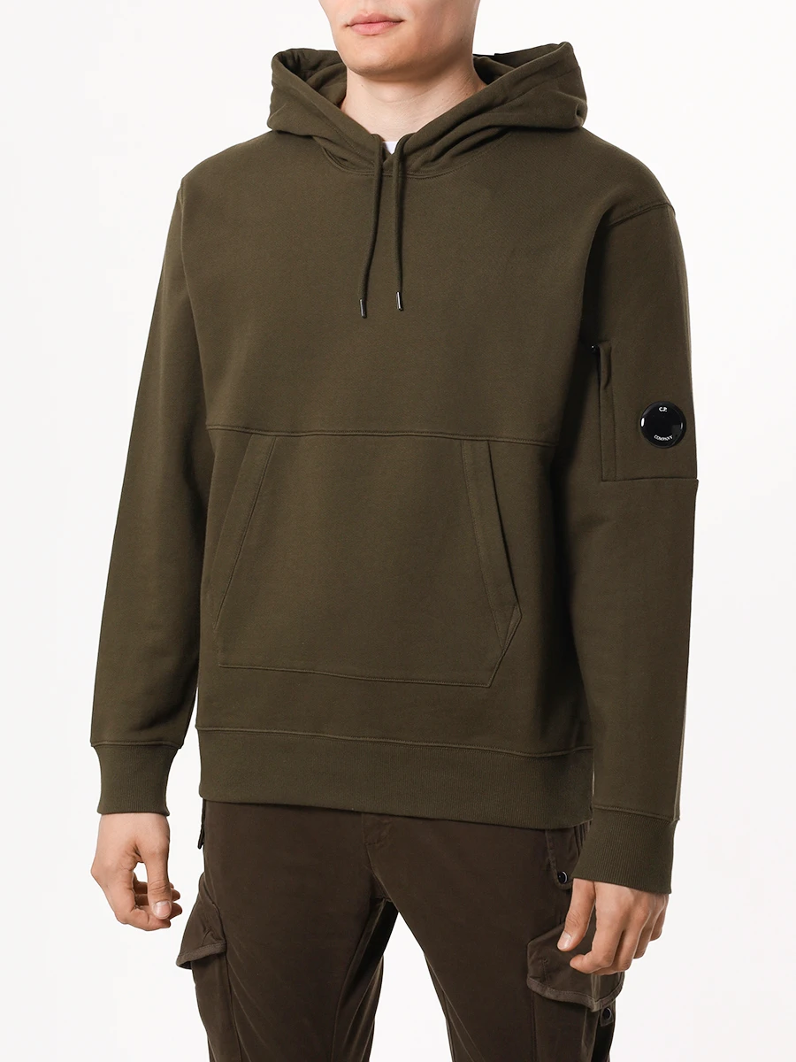 Худи хлопковое CP COMPANY 17CMSS024A00/683 Зеленый  Фото 4
