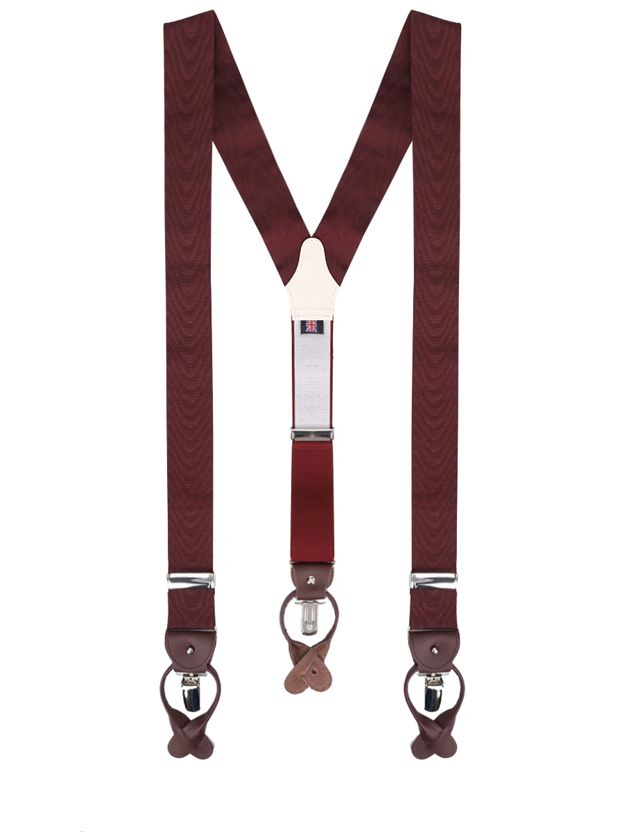 

Подтяжки комбинированные, Бордовый, Moire Wine