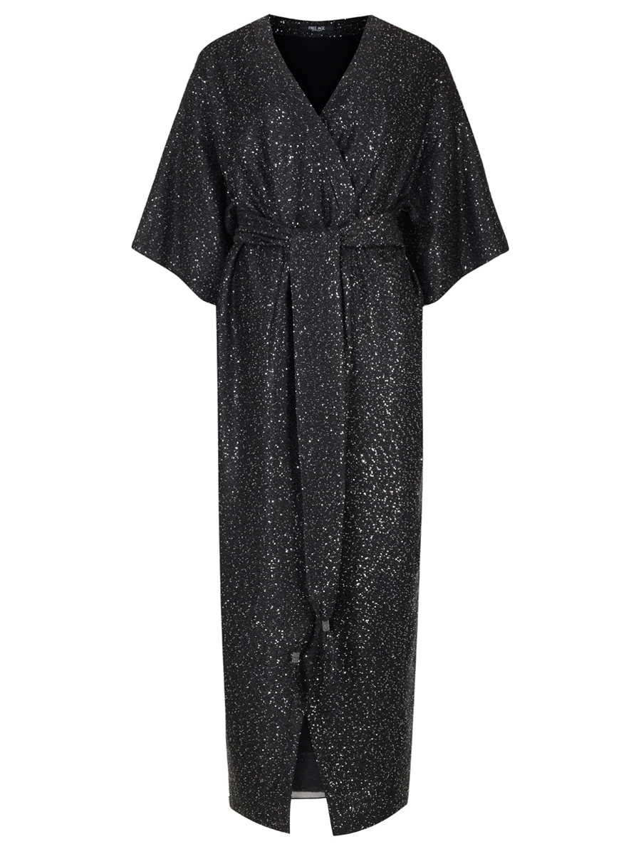 

Платье с пайетками, Черный, W25.DR125P.6080.900