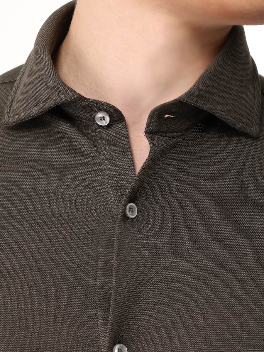 Рубашка Slim Fit из лиоцелла и хлопка PAUL & SHARK 14313125CF/044 Зеленый  Фото 5