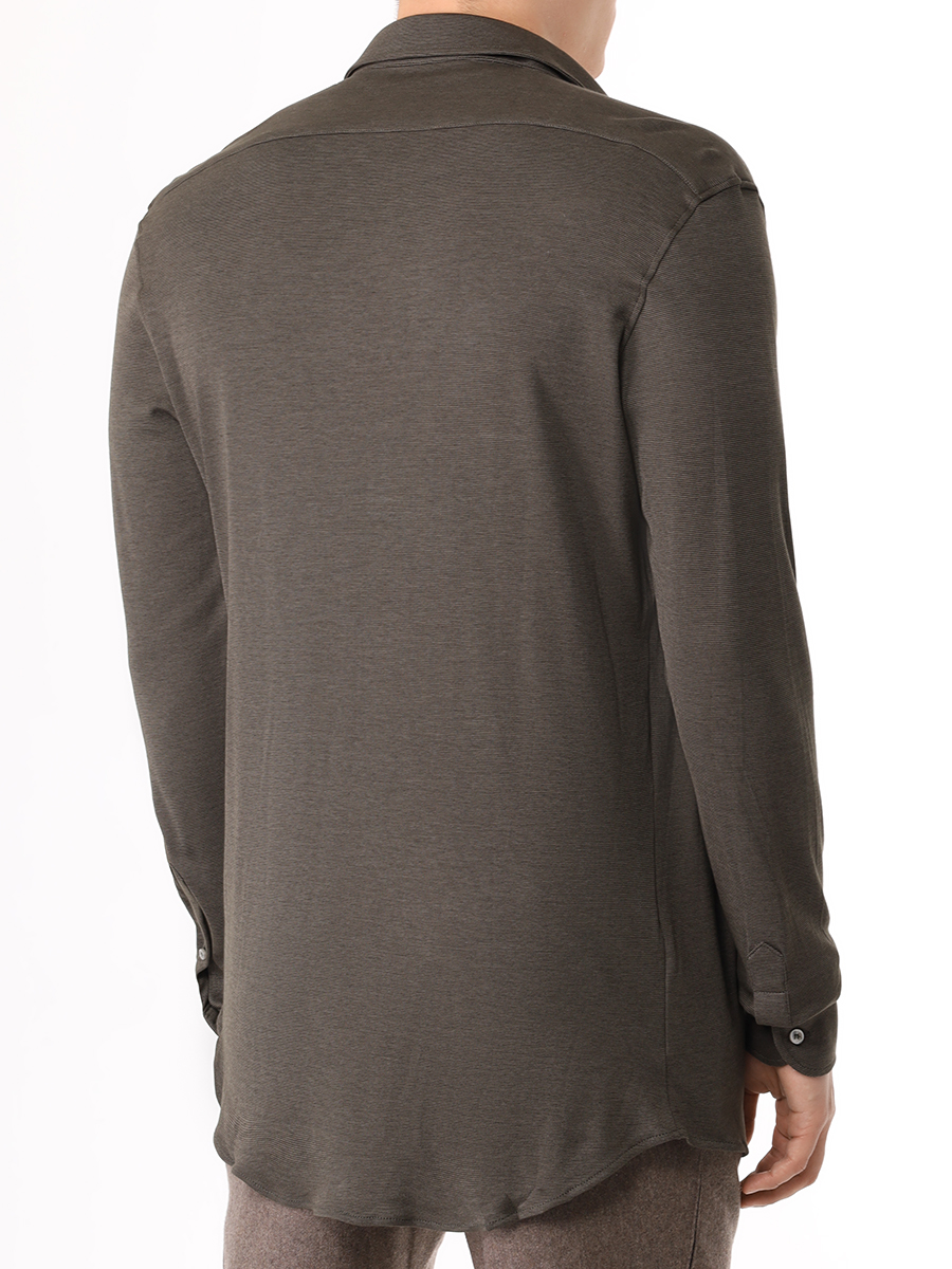 Рубашка Slim Fit из лиоцелла и хлопка PAUL & SHARK 14313125CF/044 Зеленый  Фото 3