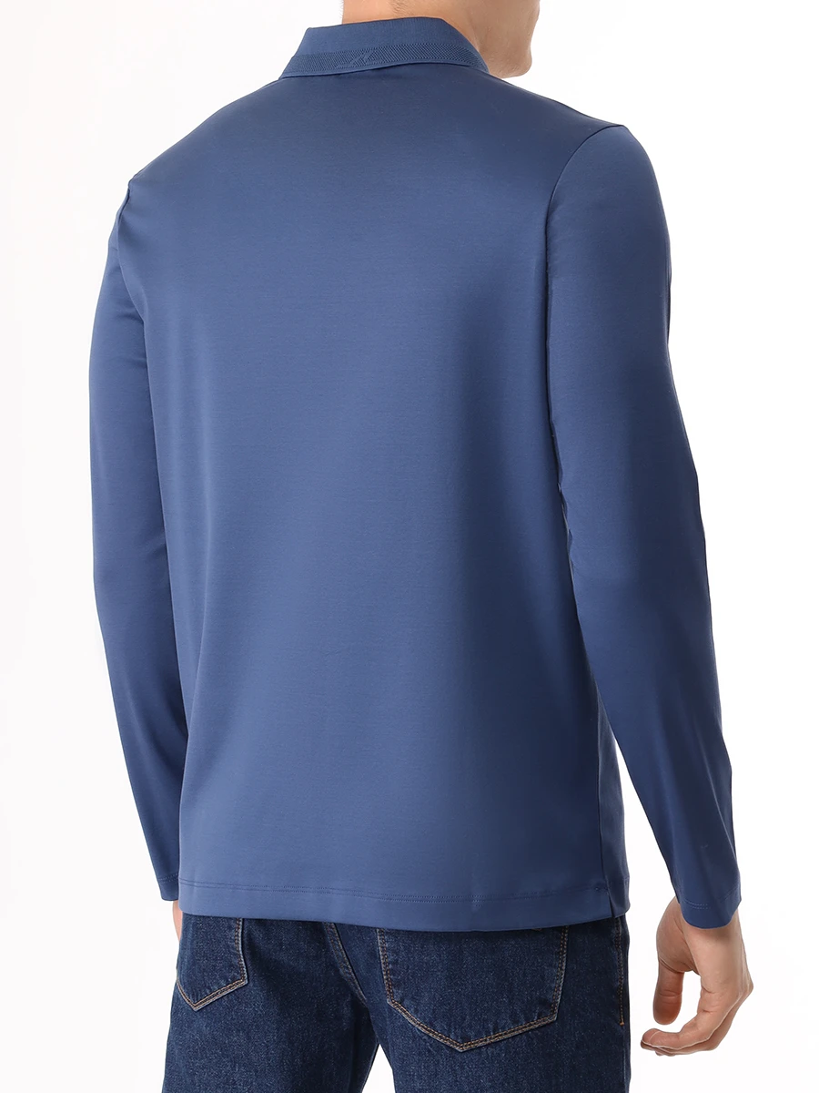 Поло хлопковое PAUL & SHARK 14311737/635 Голубой  Фото 3