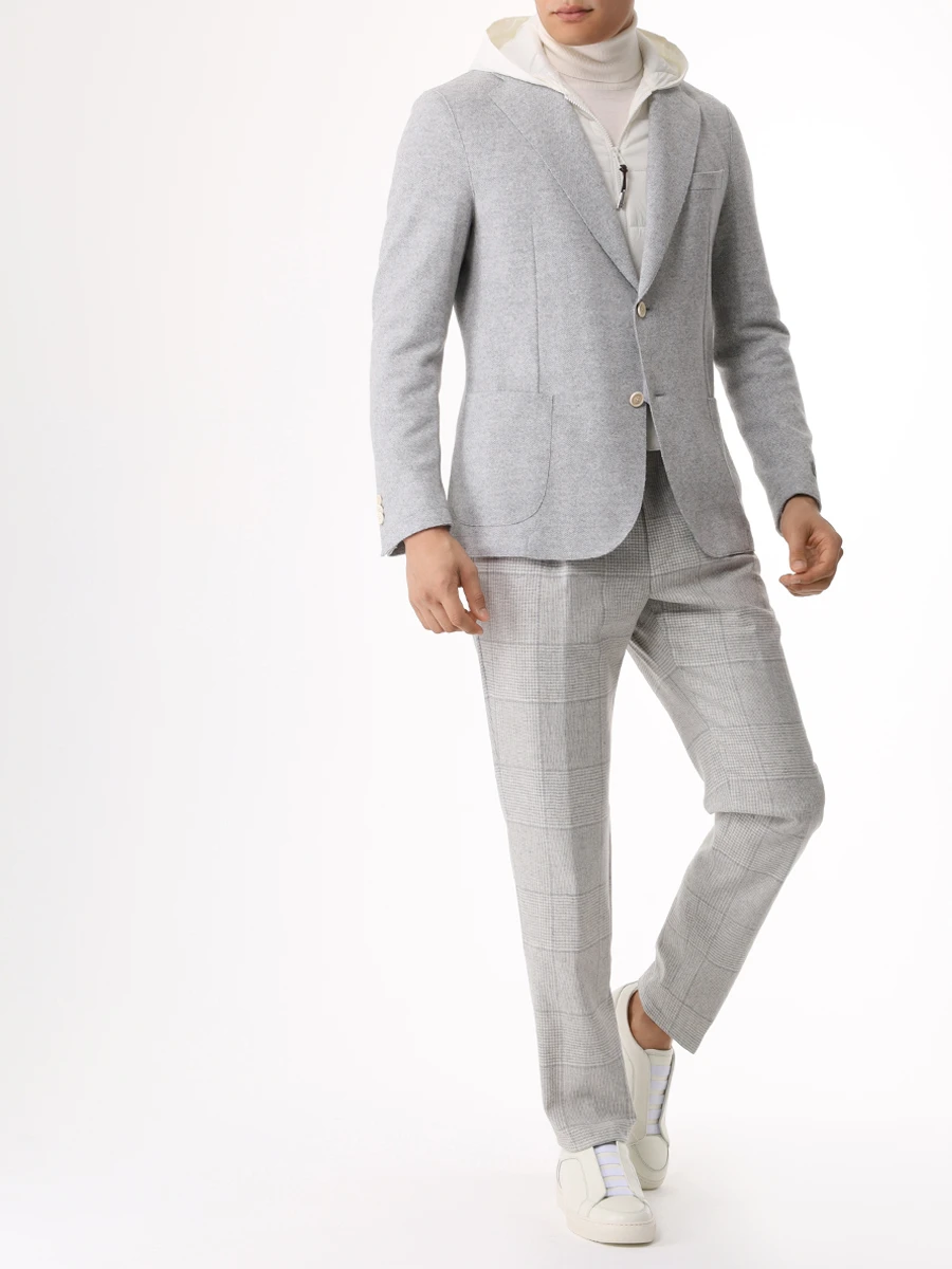 Пиджак шерстяной WINDSOR GILO2-OE-J 10018419/040 Капюшон Серый  Фото 2
