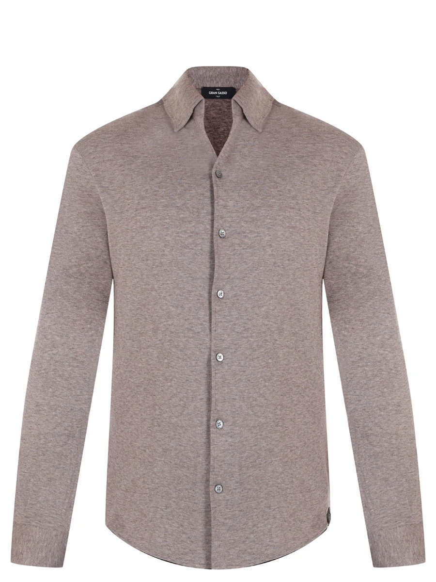 Рубашка Slim Fit хлопковая GRAN  SASSO 60106/75500/140 Светло Коричневый 