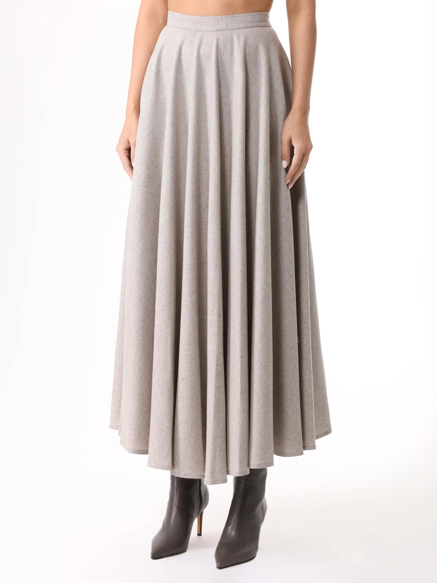 

Юбка шерстяная, Бежевый, D305FB G0121