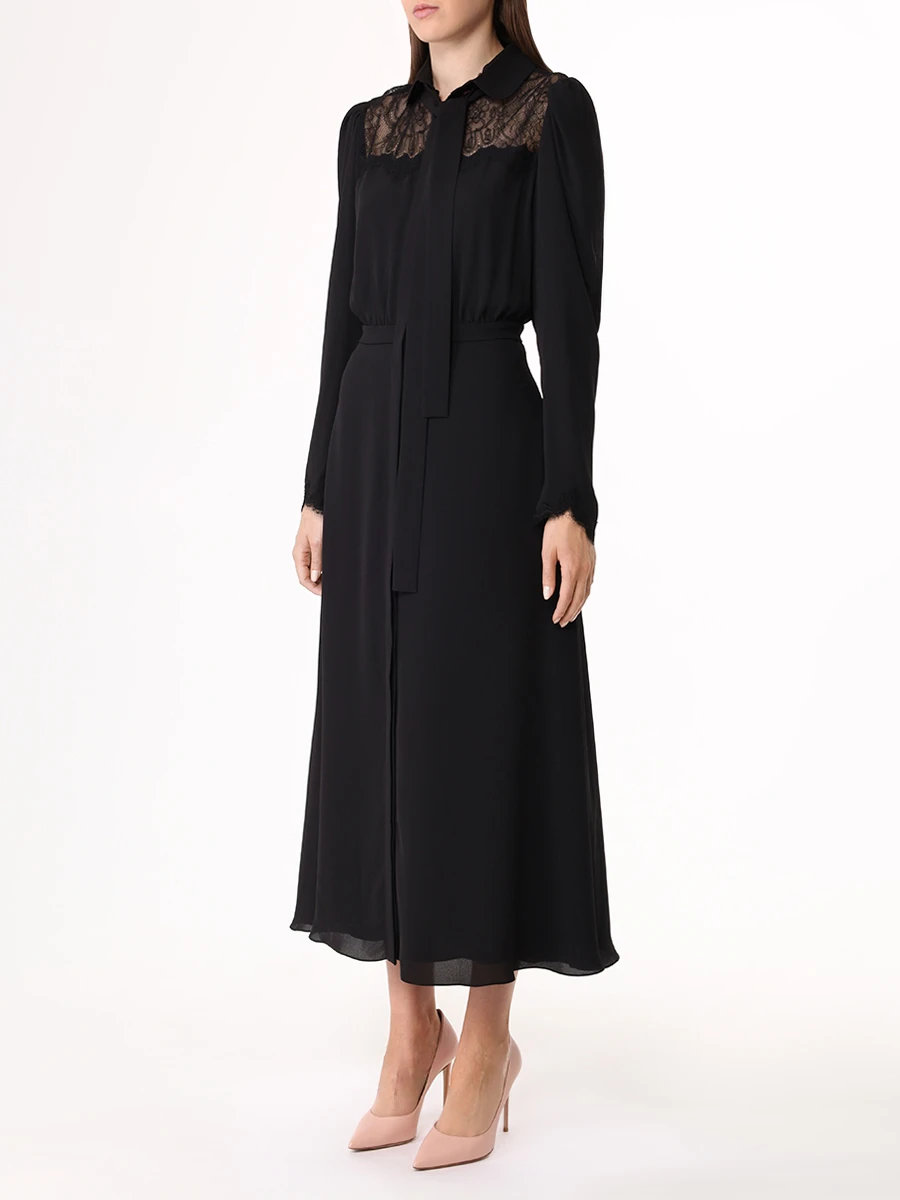 

Платье с кружевом, Черный, SH1225_1019