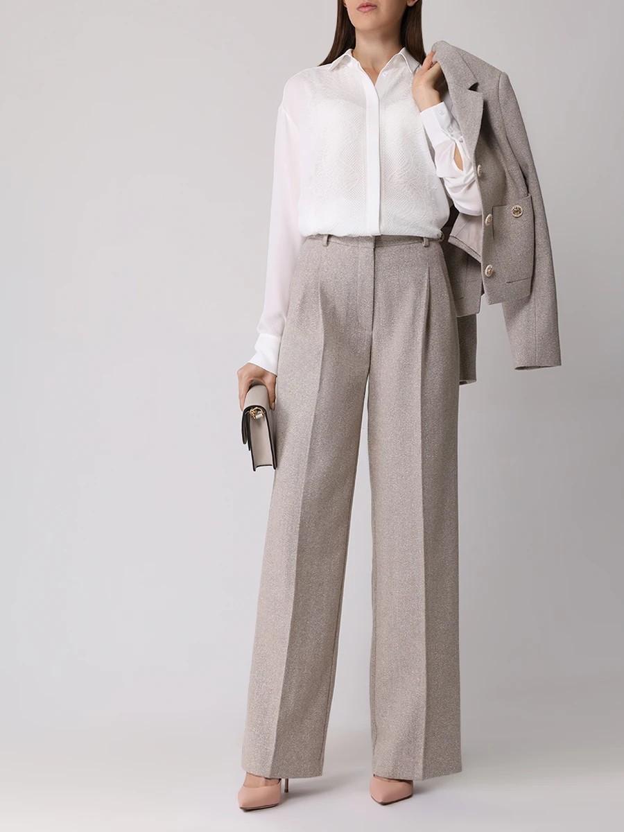 

Блуза из крепа, Белый, SH1225_206K