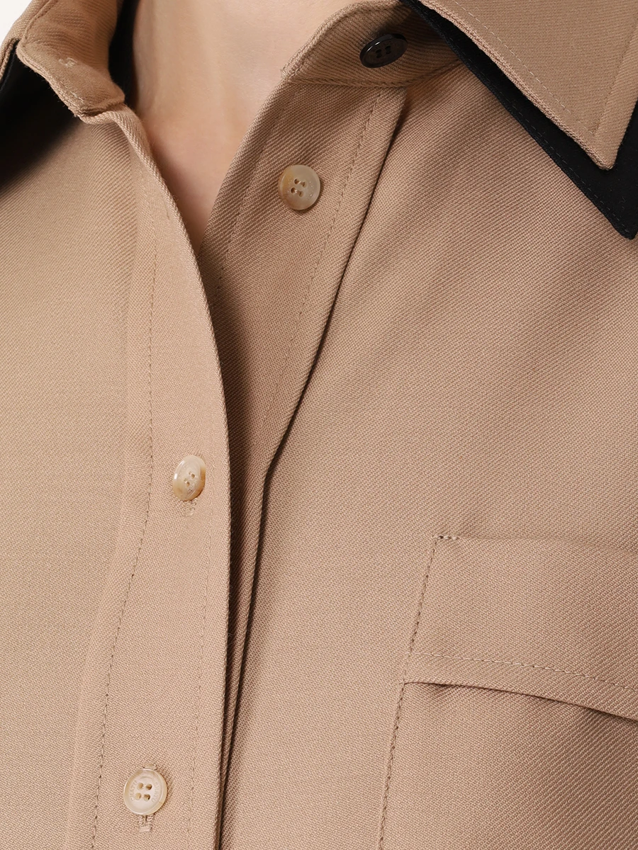 

Рубашка однотонная, Бежевый, SH1225_265